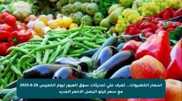 أسعار الخضروات.. تعرف على تحديثات سوق العبور ليوم الخميس 28-8-2025 مع سعر كيلو البصل الأحمر الجديد